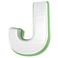 J Letter 3D Render png