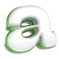 a Letter Green With White 3D Render png