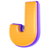 J Font 3D Render png