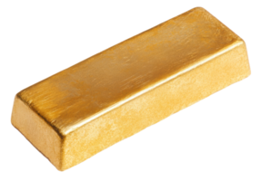 Gold bar, cut out - stock . png