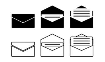 Set of e mail icon symbol. E mail sent, received, opened and read. For you web, app, UI vector