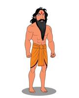 Indian religious guru cartoon character design vector