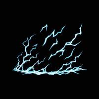 lightning shock energy effect cartoon vector