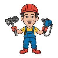 Mechanic man with tools illustration design vector