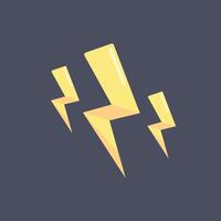 thunder sign in flat design. vector