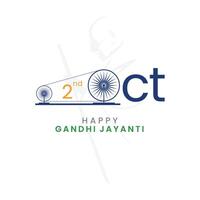 Mahatma Gandhi Jayanti 2nd October with creative design vector