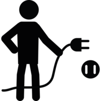 A person holding an electric plug and plugging it in png