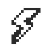 monochrome lightning pixel art vector