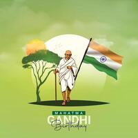 Gandhi Jayanti. Gandhi Jayanti creative design for social media ads vector