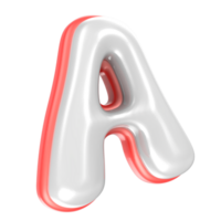 A Font Red And White 3D Rendering png