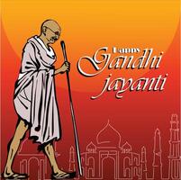 Gandhi Jayanti celebrated in 2nd October with background vector