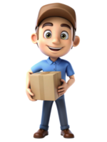 Smiling Delivery Guy Holding Package png