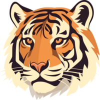 A tiger head with a black background png