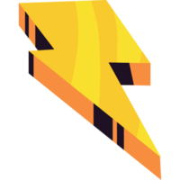 A yellow lightning bolt on a black background png