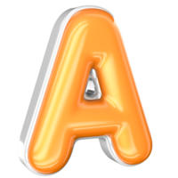 A Font 3D Render With White And Yellow png