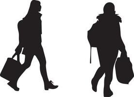 Set of silhouettes People vector