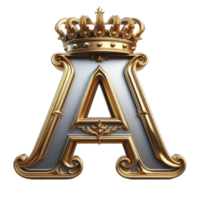 Golden crown letter a logo png