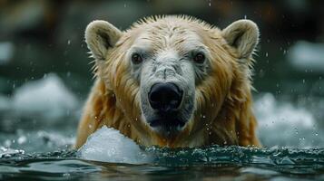 Polar Bear in Water - Photo