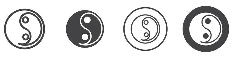 Yin yang icon thin line illustration vector