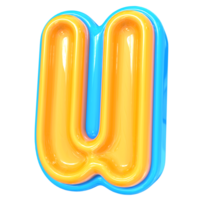 Blue With Yellow Font u 3D Rendering png