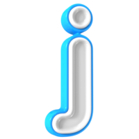 Blue With White Font j 3D Rendering png