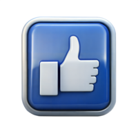 Blue like icon isolated on black, symbolizing social media approval and online interaction. png