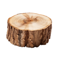 Cut tree trunk isolated on transparent background png