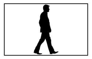 Silhouette of Businessman Walking - Professional Office Worker Clipart vector