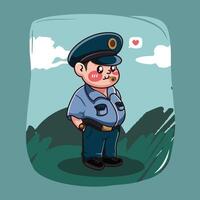 A cartoon character police officer vector