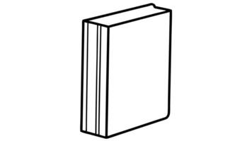 book, vertical, side view, illustration line art vector