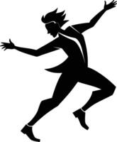 A man dancing silhouette art, boy dancing illustration design and people dancing silhouette vector