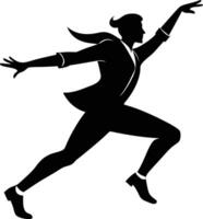 A young man dancing silhouette art, boy dancing illustration design and people dancing silhouette vector