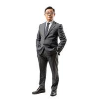 Confident businessman standing isolated on transparent background photo