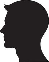 Profile View Silhouette Illustration Isolated on White Background vector