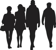 group of people walking silhouette illustration vector