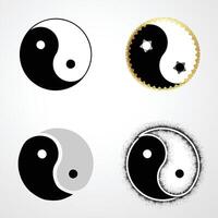 Yin Yang Icon Set Design. vector