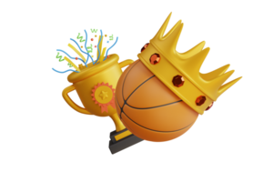 Basketball Champion 3D Illustration. basketball trophy 3d illustration png