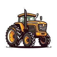 yellow tractor icon illustration Agricultural tractor vector