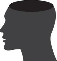 Open head brain design. Open mind isolated design. vector