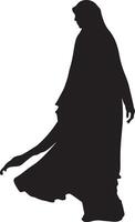 A silhouette of a woman in a long robe vector