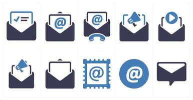 A set of 10 web marketing icons as letter, email, email address vector