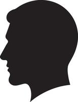 Bold Male Profile Silhouette for Clean Minimalist Art Style and Design vector