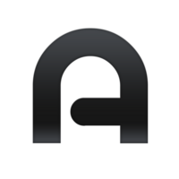 A black and white logo with the letter a png