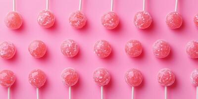 Lollipops on sticks forming lattice design across top and sides photo