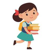 The Book-Loving Kids Walk vector