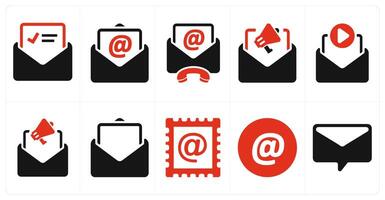 A set of 10 web marketing icons as letter, email, email address vector