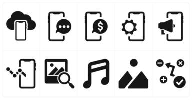 A set of 10 web marketing icons as cloud backup, mobile chat, mobile message vector