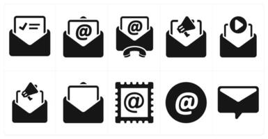 A set of 10 web marketing icons as letter, email, email address vector