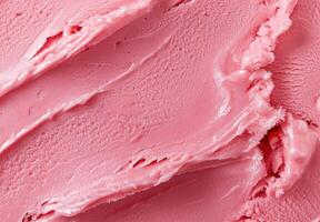 Close up of pink ice cream texture photo