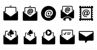 A set of 10 web marketing icons as email, address at, email address vector